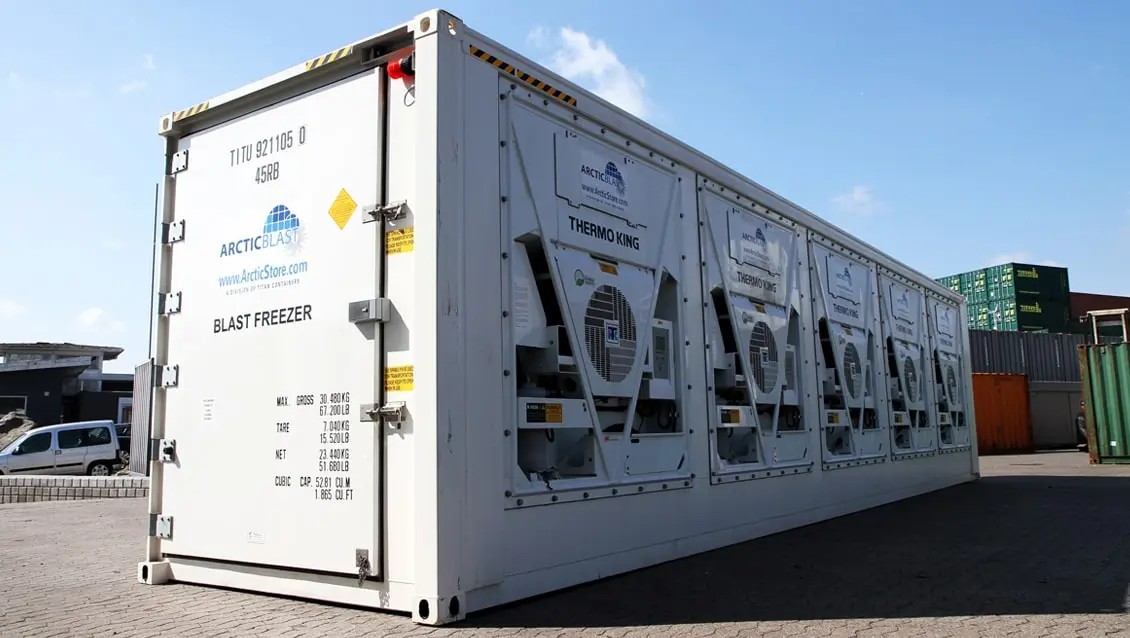 40ft ArcticBlast Refrigerated Container for Hire - Rapid Chilling Storage